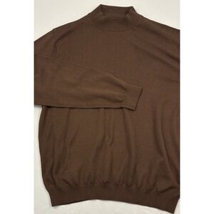 Lot of 2 VTG Paul Fredricks Silk/Cashmere/Cotton Mock Sweater XXL Brown/Mauve